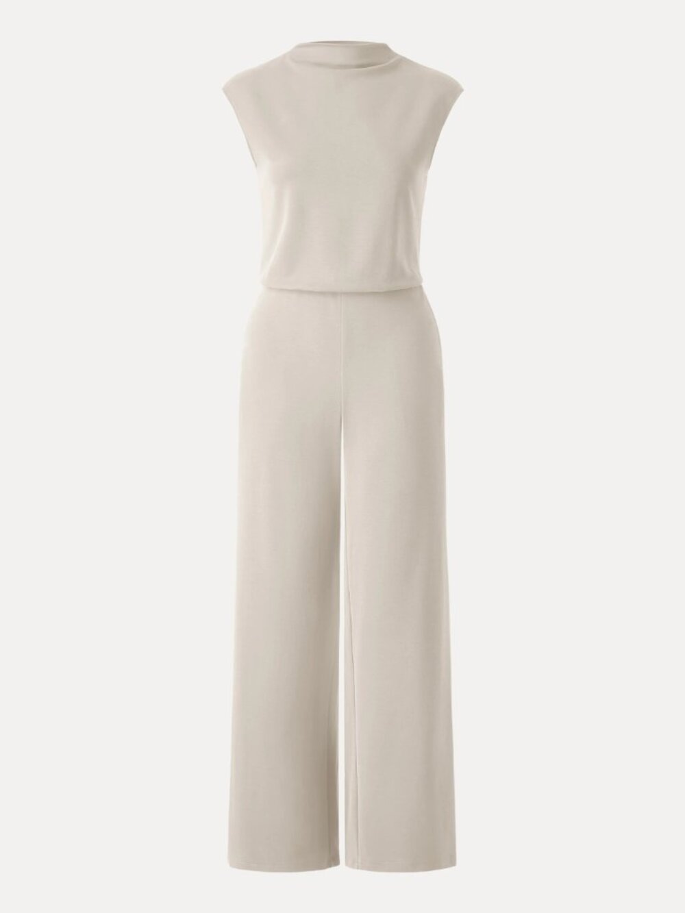 OGL Travel Friendly Easy to Take Off Mock Neck Jumpsuit Beige Size Small